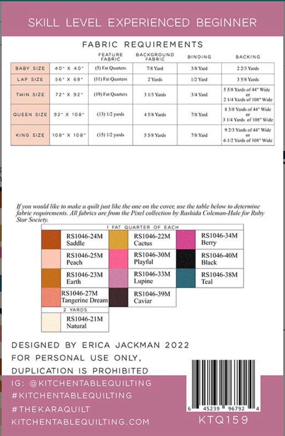 The Kara Quilt Pattern