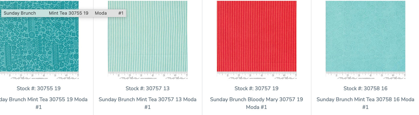 Moda - Sunday Brunch 34 pieces - fat quarter bundle (Copy)