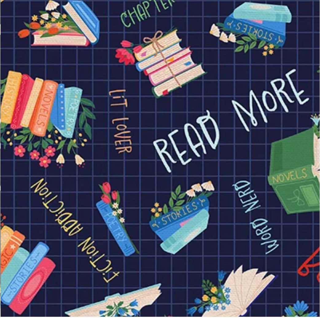 Books/Read More fabric By Paintbrush Fabrics