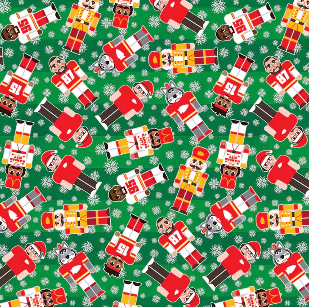 KC Chiefs Fabric- Holiday Huddle - Green