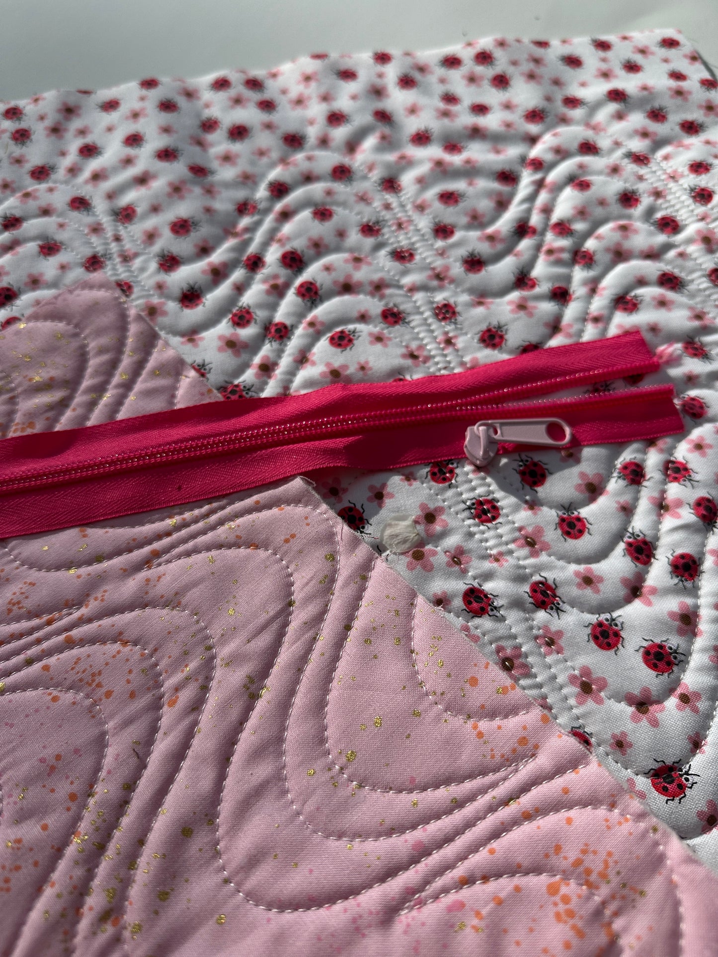Quilted Fabric Pouch Kit - Ladybugs