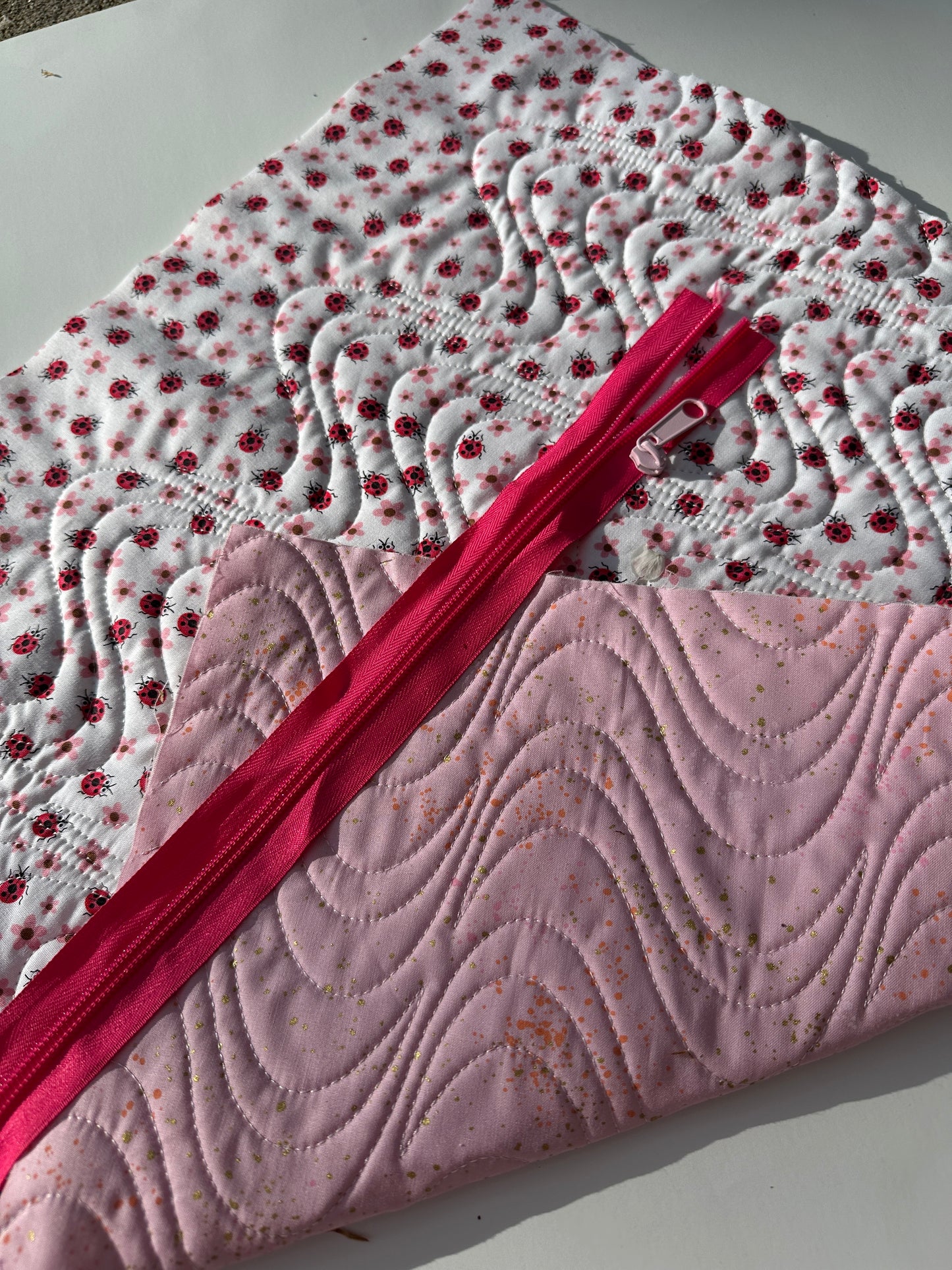 Quilted Fabric Pouch Kit - Ladybugs