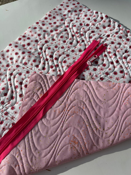 Quilted Fabric Pouch Kit - Ladybugs