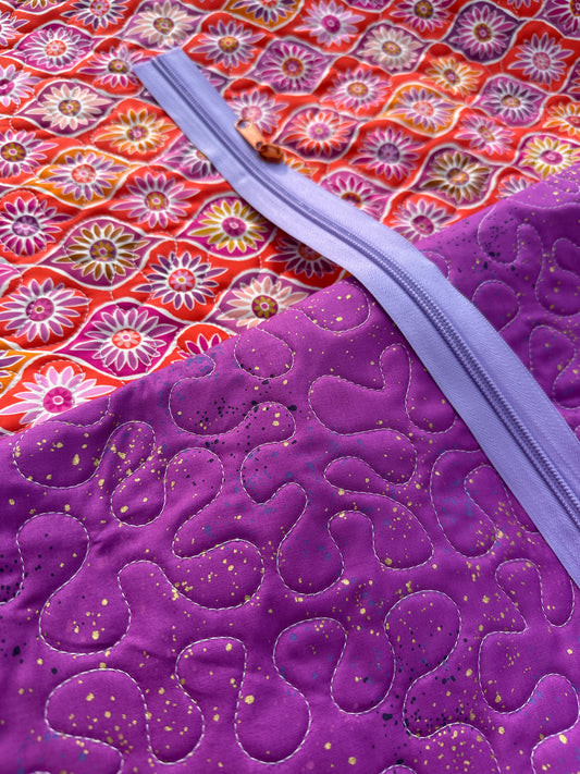 Quilted Fabric Pouch Kit - Purple/Maeve