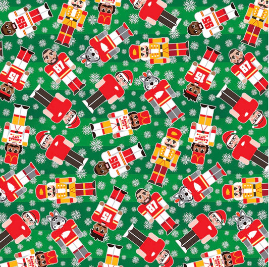 KC Chiefs Fabric- Holiday Huddle - Green
