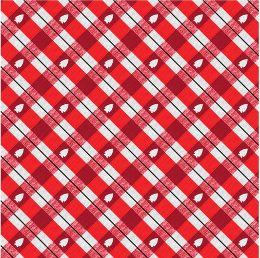 KC Chiefs Fabric- Autumn Argyle