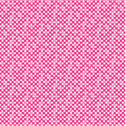 Checkerboard Pink Fabric by Paintbrush Fabrics