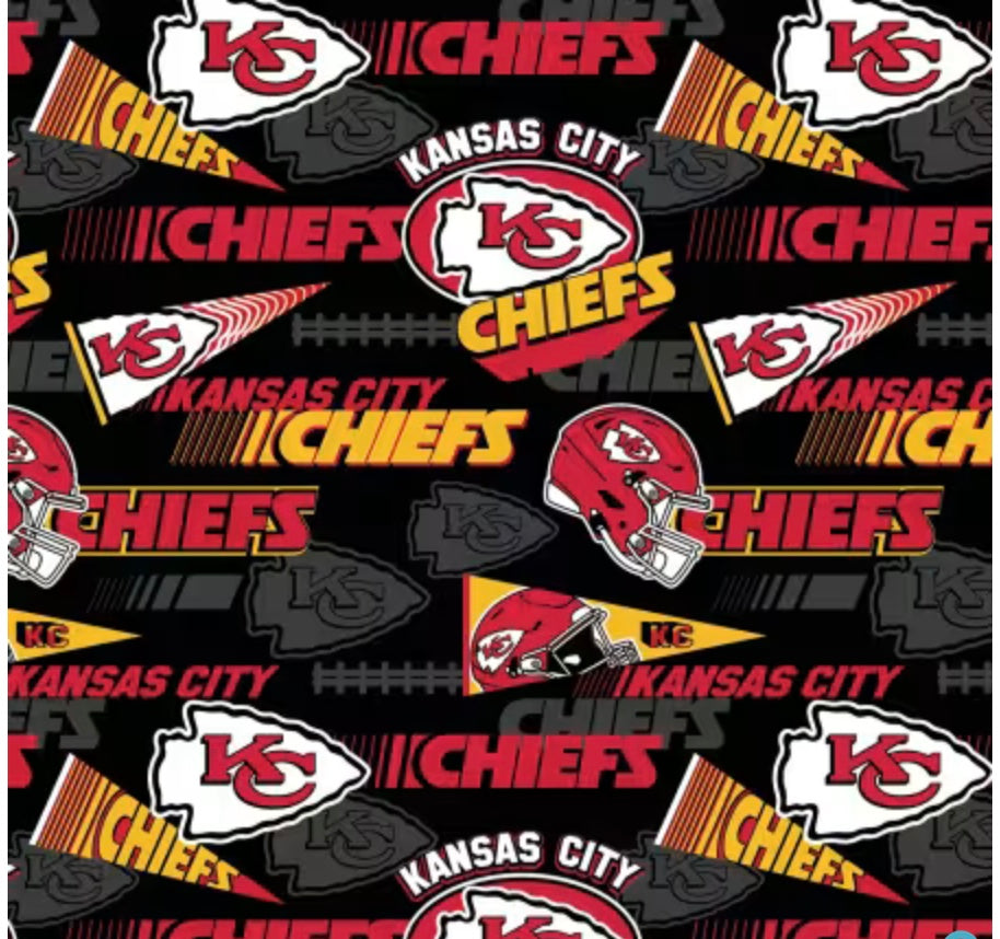 KC Chiefs Fabric-Licensed Chiefs Fabric - Black