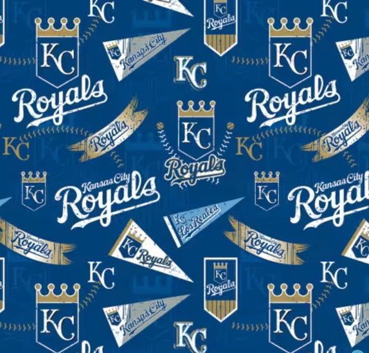 MLB-KC Royals Fabric-Licensed Royals Fabric - Blue  58/60 width (Copy)