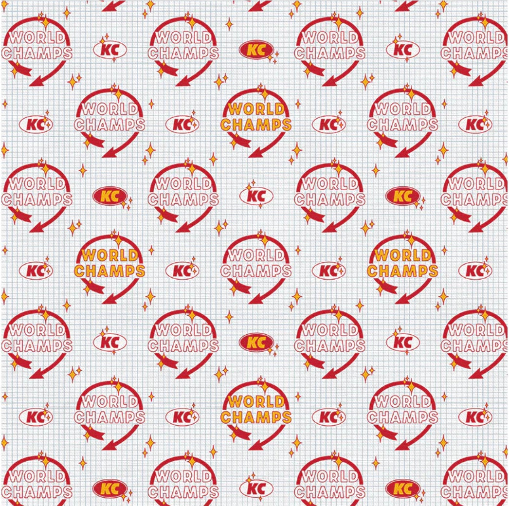 KC Chiefs Fabric- World Champs Sign