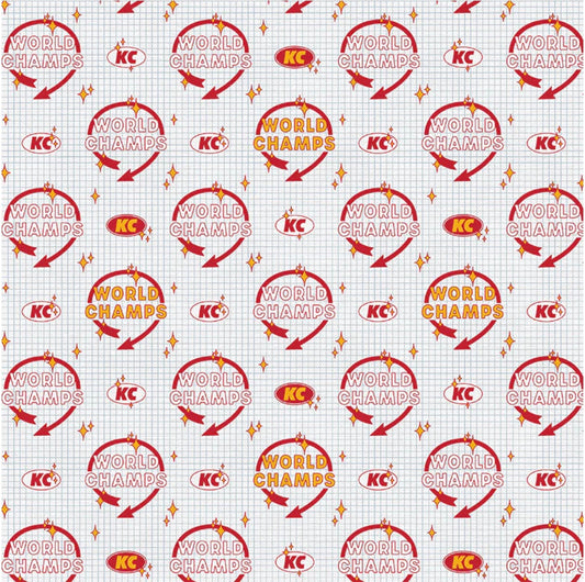 KC Chiefs Fabric- World Champs Sign