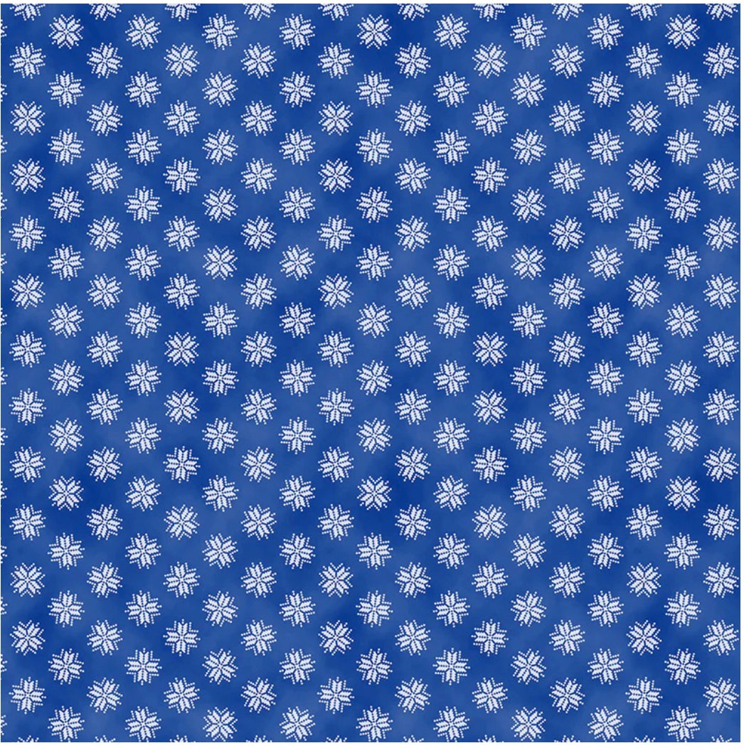 Buffalo Bills Fabric- Holiday Snowflake Blue